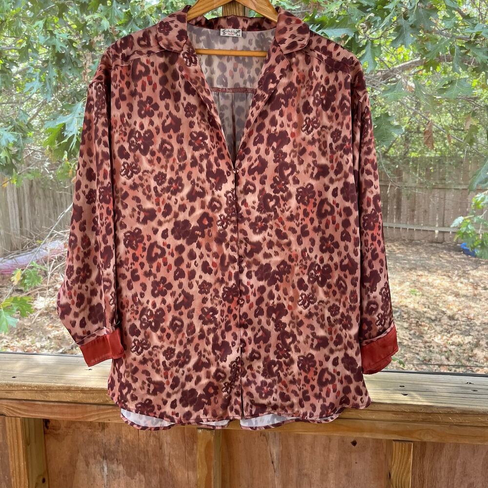 Free People Dreamy Leopard Dreamy Days Pajama Top Size S